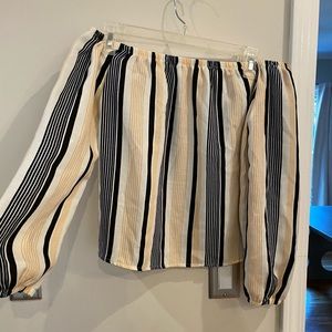 Off the shoulder striped top